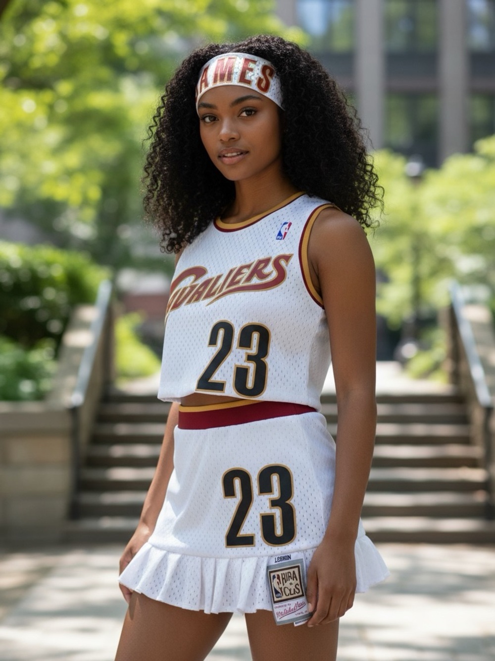 Custom Mitchell & Ness White Cavaliers #23 Cropped Jersey Tank XSmall